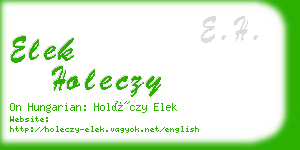 elek holeczy business card